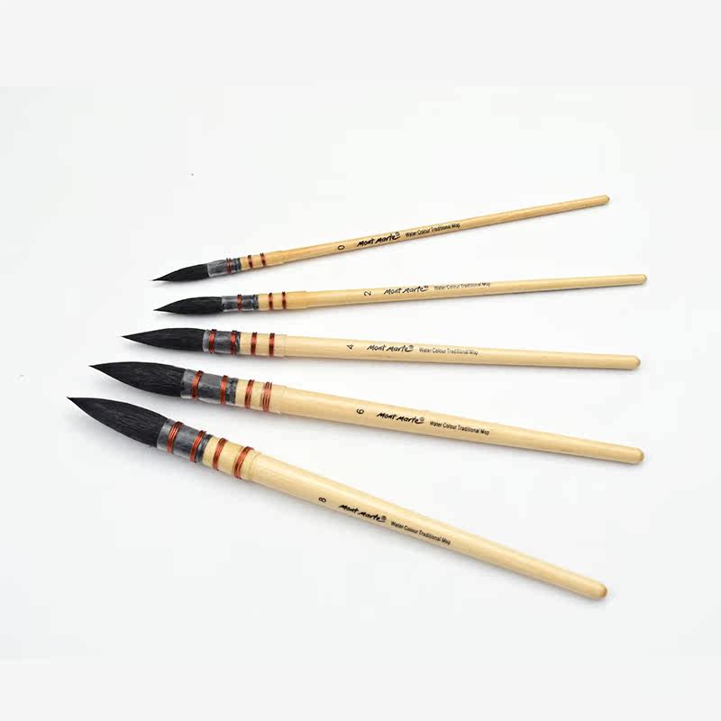 拖把笔 水彩画笔 马毛圆峰 仿松鼠毛水彩画笔 国画笔