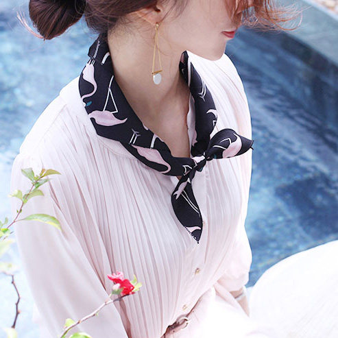 少女系三角巾 装饰丝巾