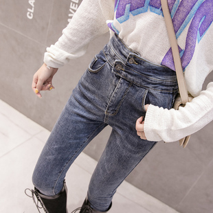 高腰牛仔裤女小脚长裤秋装2019年新款女裤韩版显瘦紧身铅笔裤子女