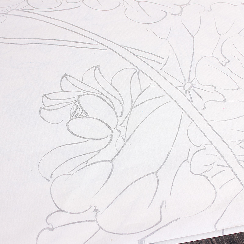 紫芳斋工笔画白描底稿熟宣纸初学者花鸟勾线上色毛笔画工笔画教程
