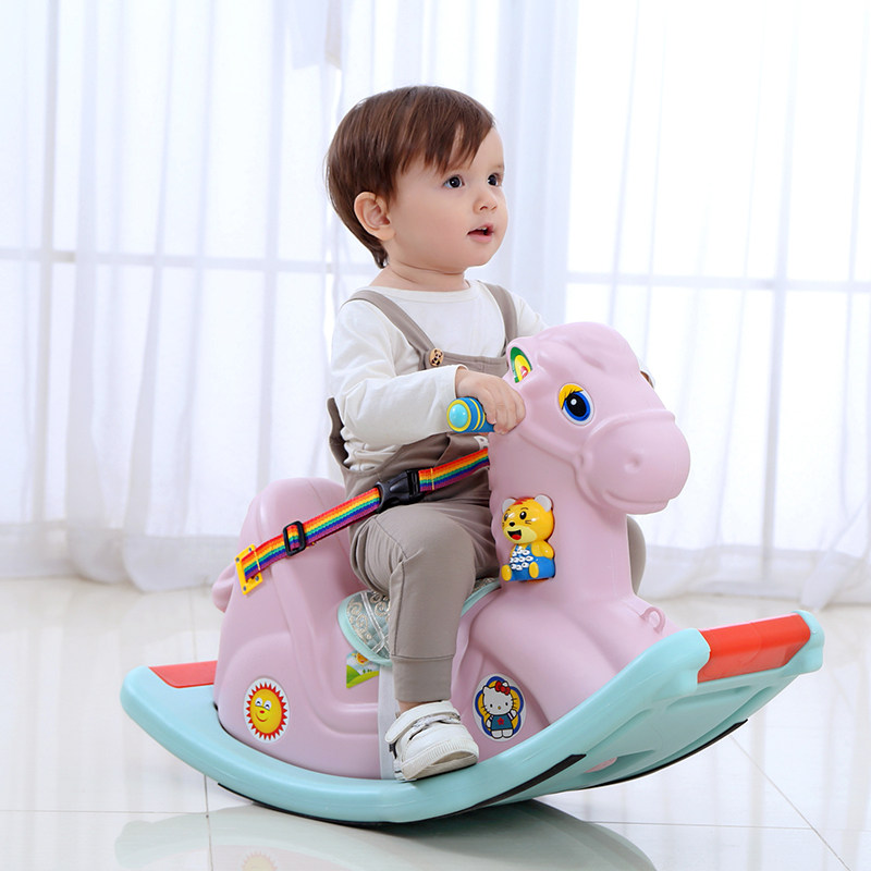 摇摇马女孩男宝宝小木马儿童摇马塑料带音乐幼儿园玩具婴儿摇木马