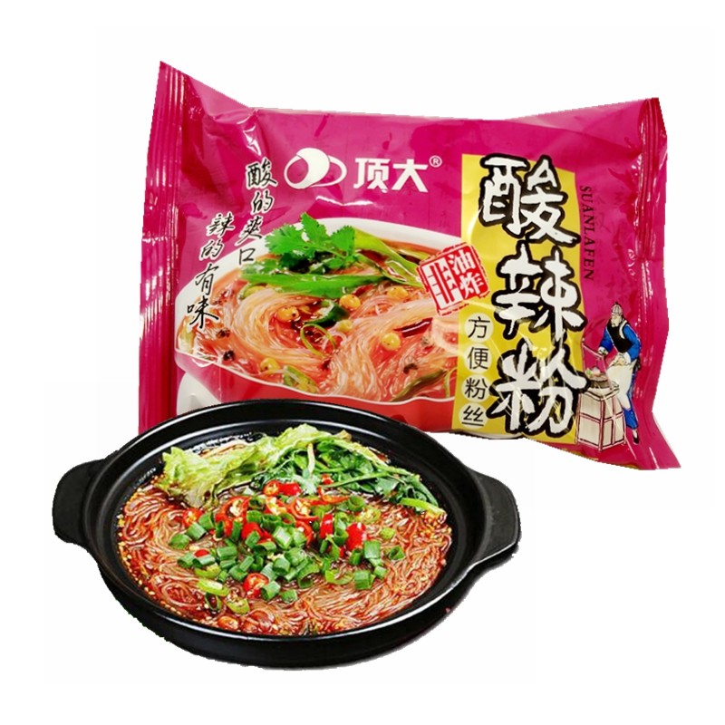 酸辣粉袋装 10袋_顶大方便粉丝酸辣粉105g袋装非油炸速食红薯粉丝