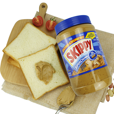 美国进口荷美尔skippy四季宝粗颗粒面包饼干花生酱早餐调料1.36kg
