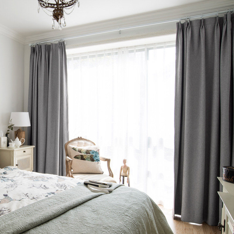 加厚纯色遮光窗帘