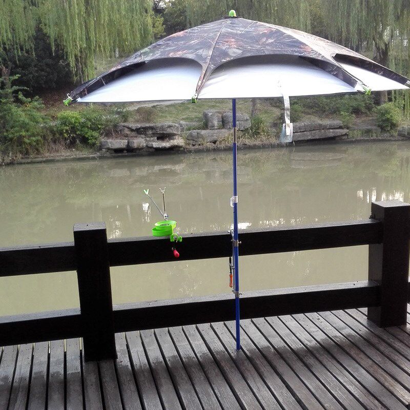 钓鱼遮阳伞支撑伞架 手筏竿桥钓栏杆鱼排网箱筏钓雨伞夹固定支架