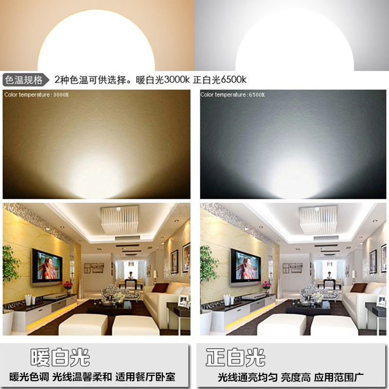 led龙珠泡白光黄光自然光三色光灯泡客厅餐厅灯具搭配