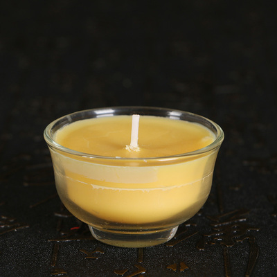 圆通佛具 酥油灯8小时玻璃杯酥油蜡烛天然无烟酥油灯供佛蜡烛一盒