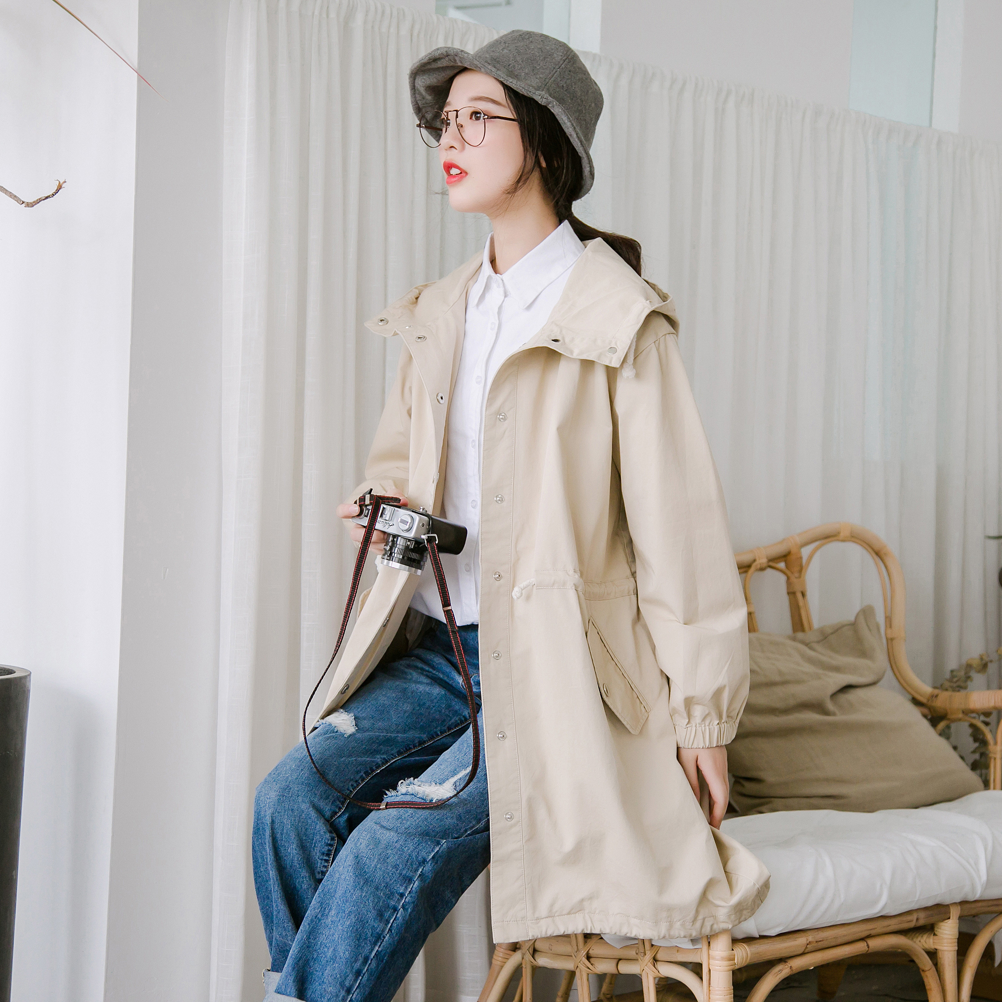 工装外套女中长款 休闲