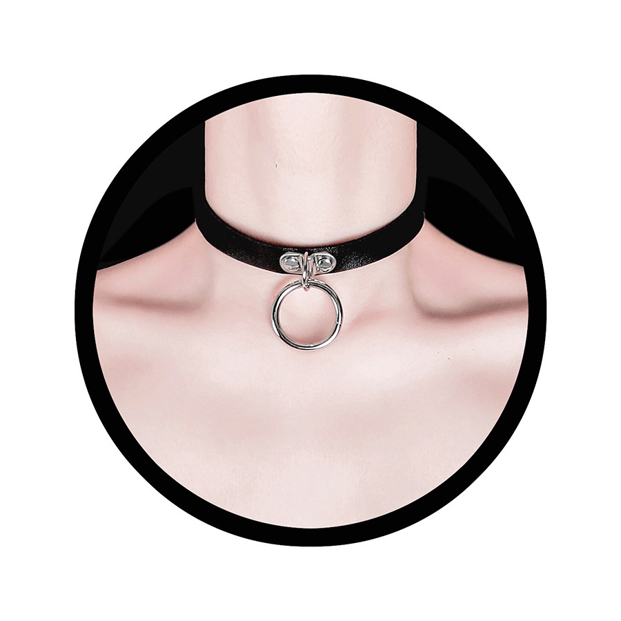 小雨家 暗黑系朋克摇滚少女项圈金属吊坠铁环圆环choker饰品项链