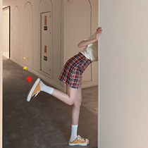 复古高腰格子短裙女2019年新款学生仙女裙夏季A字ins超火的半身裙