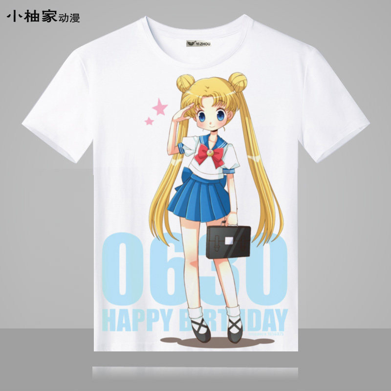 特价软妹上衣 短袖_美少女战士t恤 动漫短袖男女衣服 二次元软妹宽松
