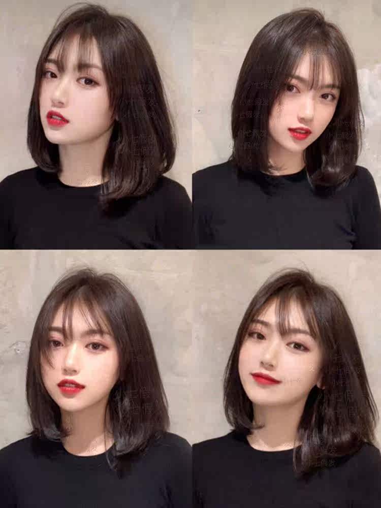 假发女长发网红可爱锁骨2019流行什么发型发自然全头套式中长发假