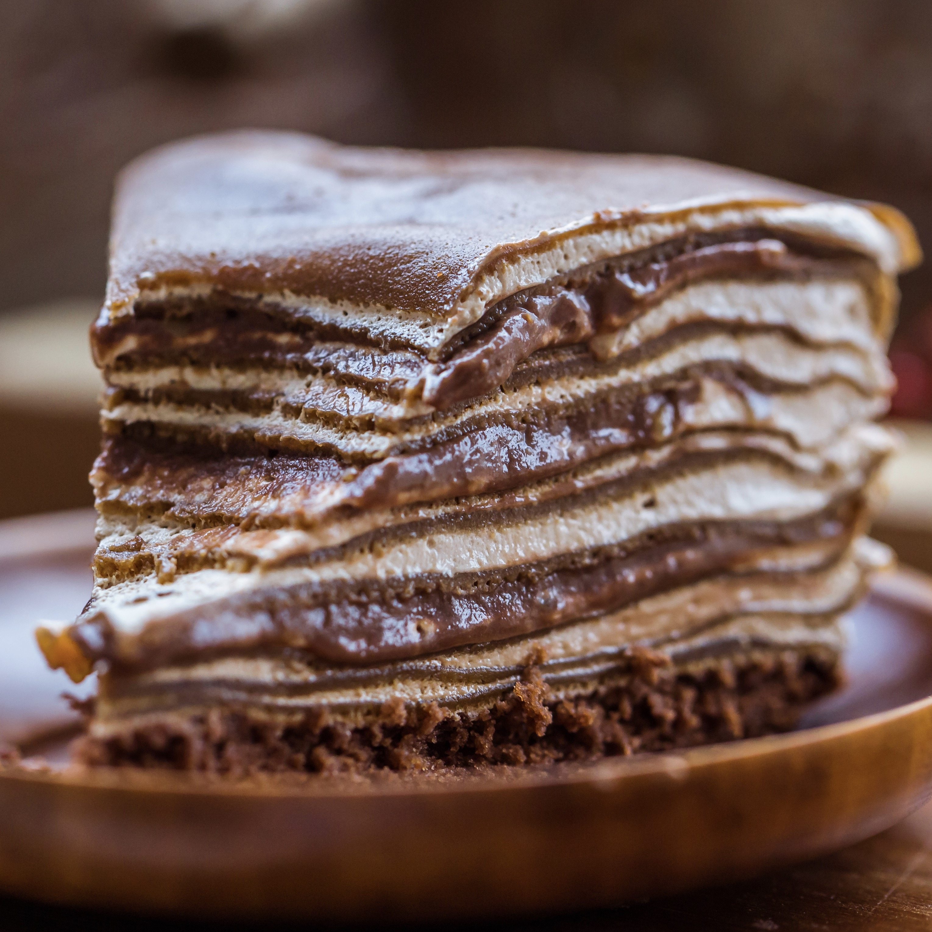 巧师傅千层蛋糕法式榛子巧克力千层班戟生日蛋糕礼物包邮浓醇轻柔