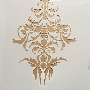 硅藻泥满墙印花镂空板液体壁纸印花模具图案组合印花喷漆镂空模板