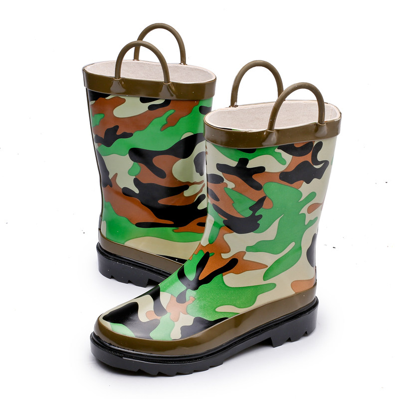 儿童雨鞋男童小中大童防滑耐磨迷彩水鞋学生胶鞋套鞋秋冬保暖雨靴