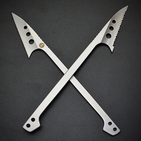 鱼叉头不锈钢倒刺杀鱼刮鱼鳞户外小刀叉鱼刺鱼钓鱼捕鱼工具小鱼叉