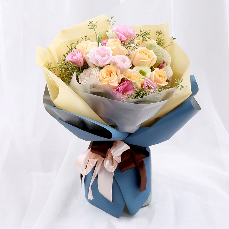 玫瑰绣球韩式混搭花束高档生日手捧鲜花北京上海杭州同城花店送花