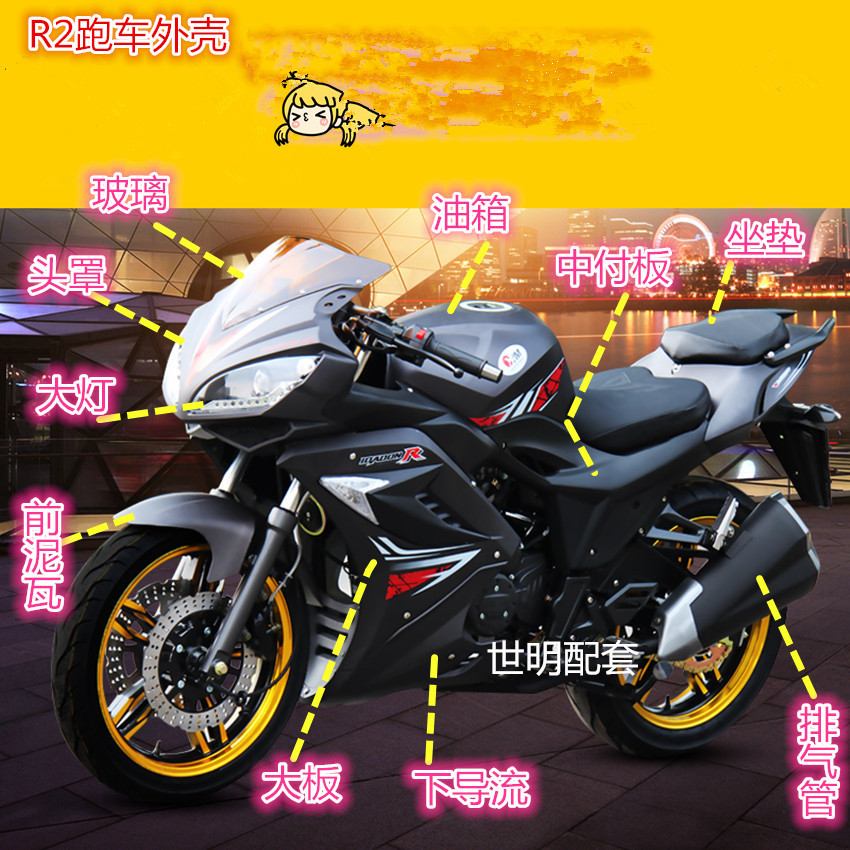 地平线r2配件北极光gts款征服者川崎小忍者全套跑车外壳摩托本田xrvv配件多少钱啊图片