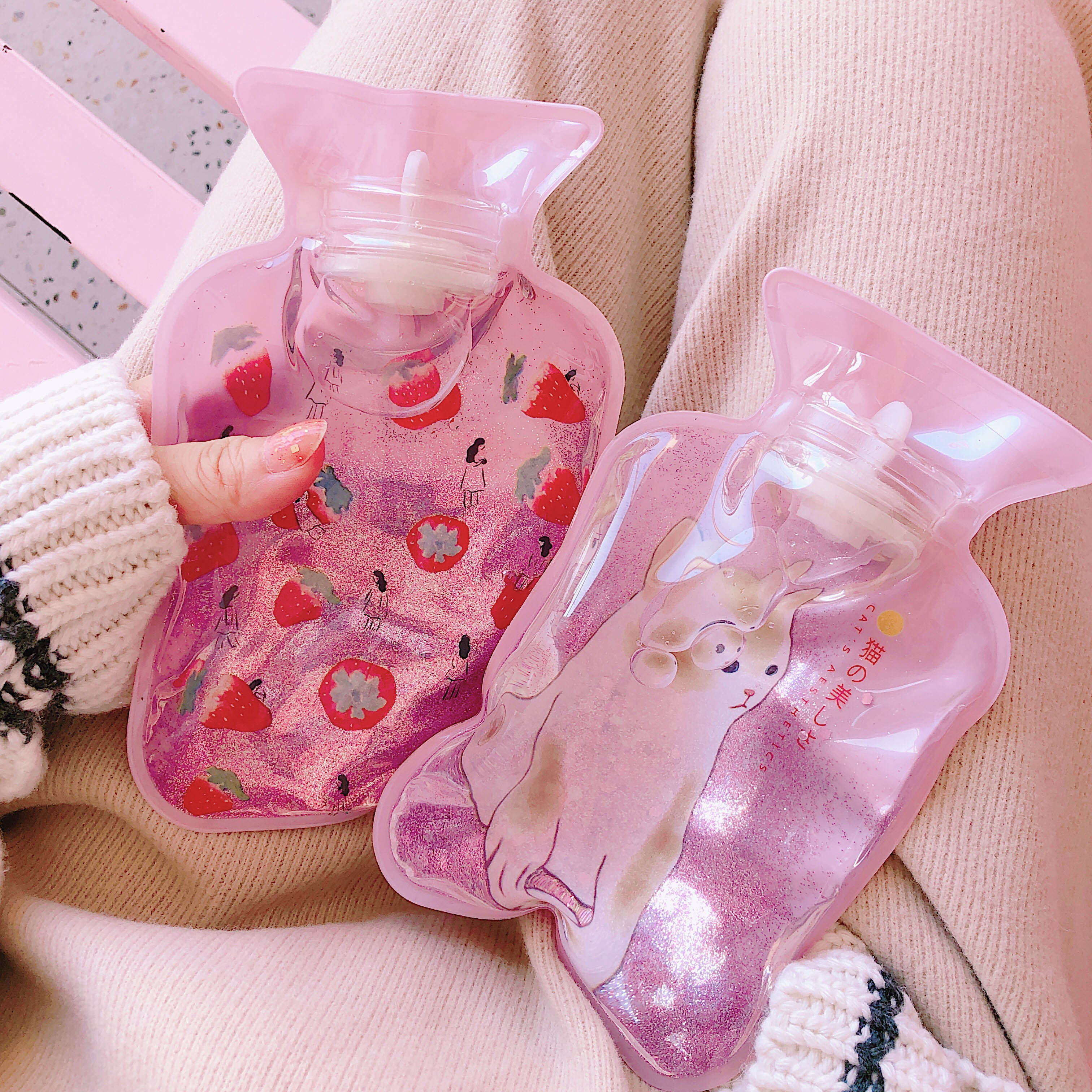 特价迷你热水袋透明_可爱卡通透明pvc注水热水袋小号迷你暖水袋女学生