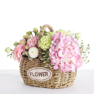 朝暮花房绣球花篮送女友七夕情人节生日礼物鲜花速递同城配送杭州_双