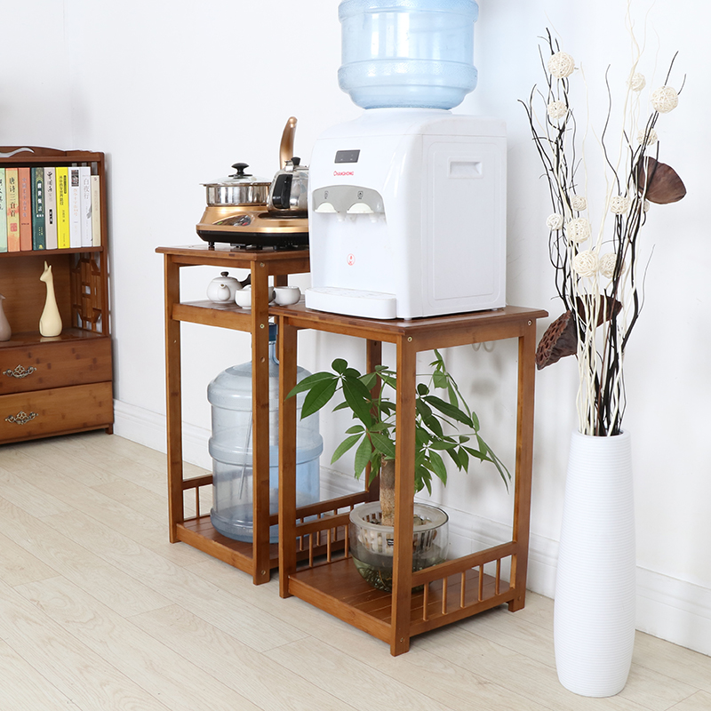 置物架 客厅 简约_楠竹置物架饮水机架子实木泡茶机架沙发边几方形