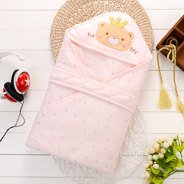 婴儿纯棉抱被春秋冬季加厚小包被初生宝宝被子