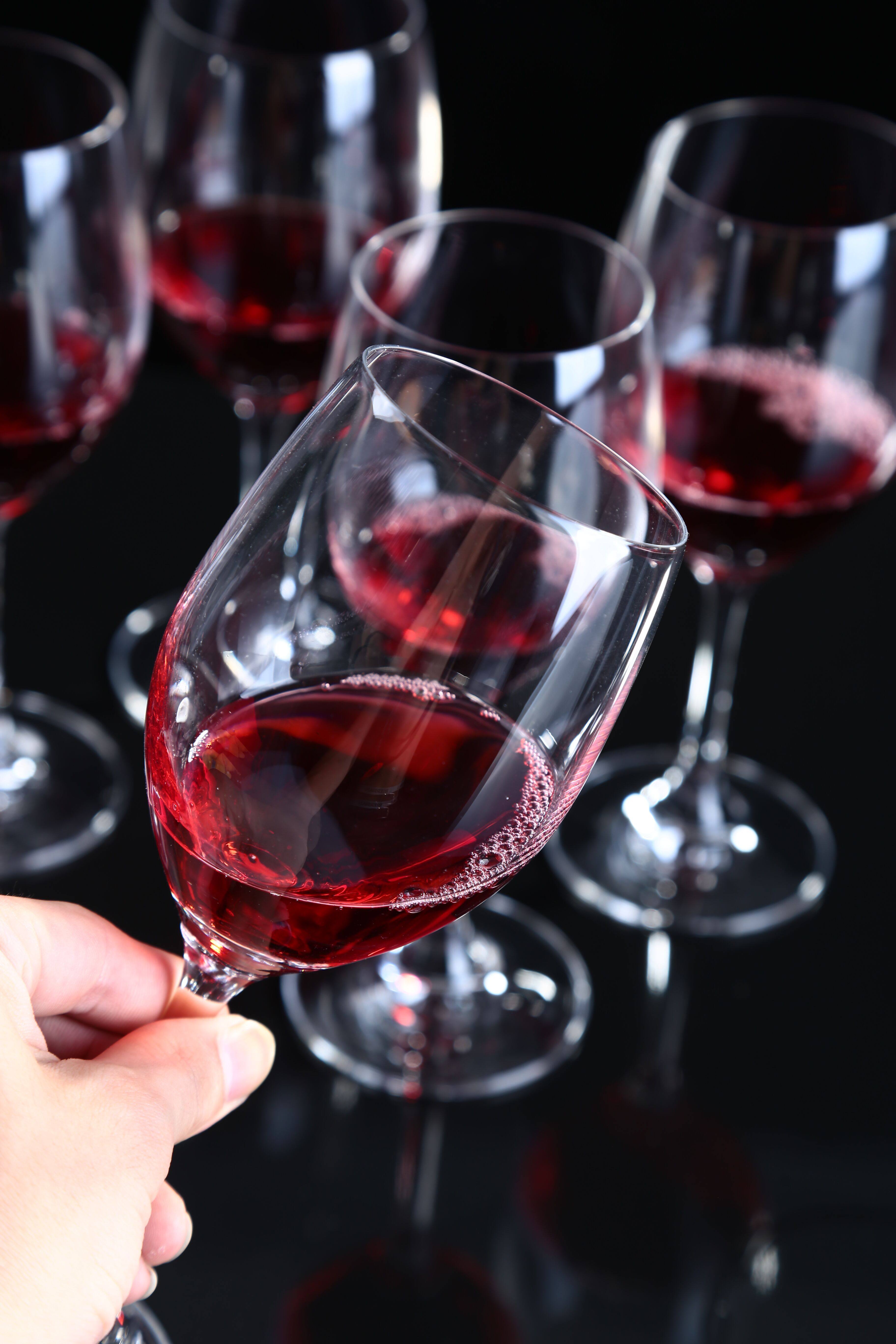 水晶455毫升无铅水晶红酒杯工艺葡萄酒杯高脚杯香槟杯家用2个装- 步乐