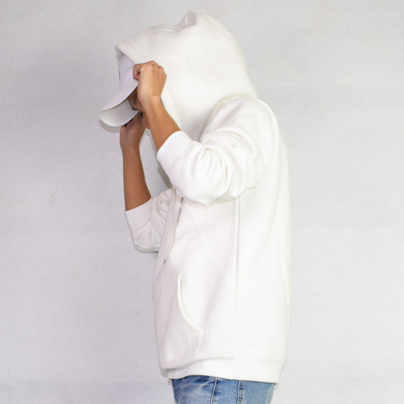 卫衣男加绒加厚 连帽 学生白色