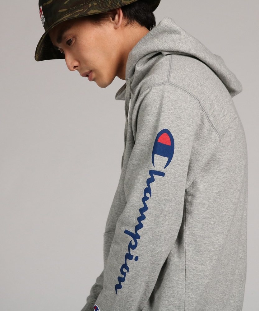 特价champion帽衫日版_现货 champion日版新款串标草写袖标帽衫卫衣