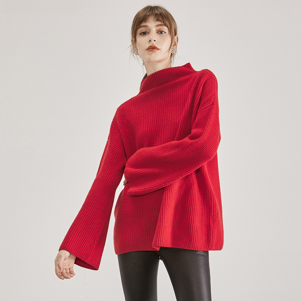 柔美喇叭袖毛衣,描摹淑女气质