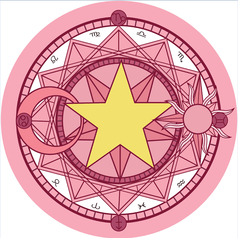 魔卡少女樱百变小樱魔法召唤阵粉色卧室床边ins公主房间拍照地毯