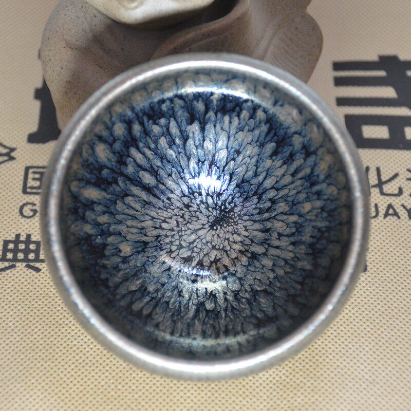 建盏杯 原矿_建窑建盏茶杯菊花盏纯手工正品铁胎连宏达建盏杯子大号