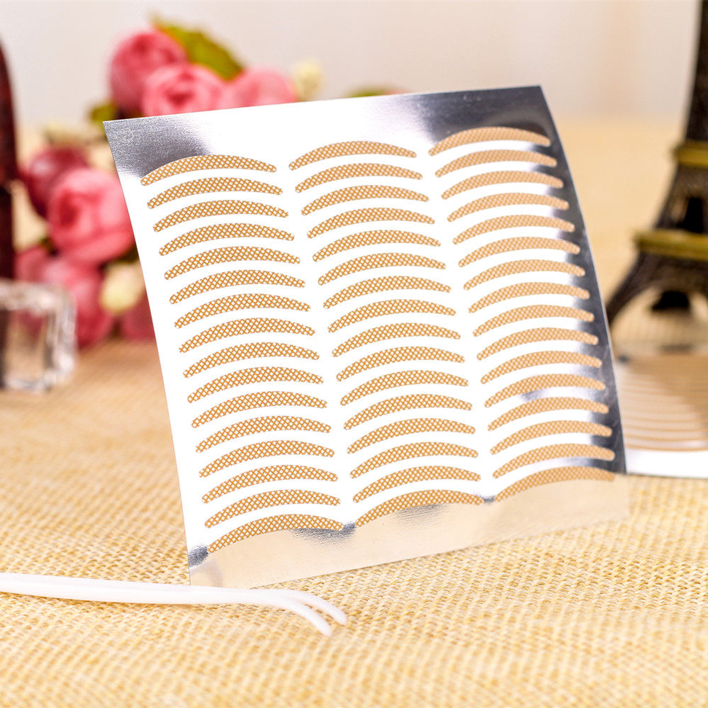 防水双眼美目肉色双眼皮贴月牙形月牙25牙形蕾丝双眼皮自然网状