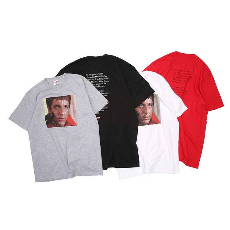 现货 潮玩艺 supreme 17fw scarface shower tee 疤面煞星短袖t恤