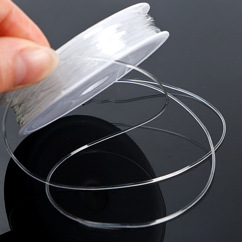 一折水晶弹力线_透明水晶弹力线 圆形皮筋线佛珠绳耐磨穿珠子的线文玩