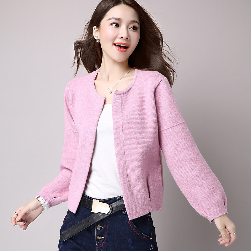 加厚开衫毛衣女冬 短款_2018年春秋季女针织打底开衫短款小外套秋冬