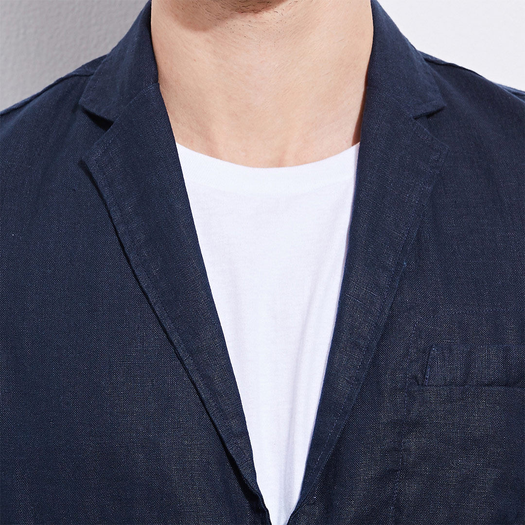 uaisi 2018春季新款男士亚麻西服男休闲棉麻外套修身小西装大码潮