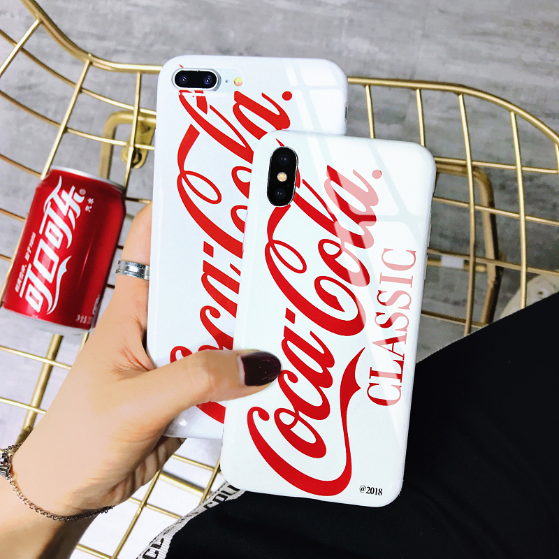 ins韩风网红潮牌复古可口可乐iphone7plus手机壳苹果6软壳8p女x