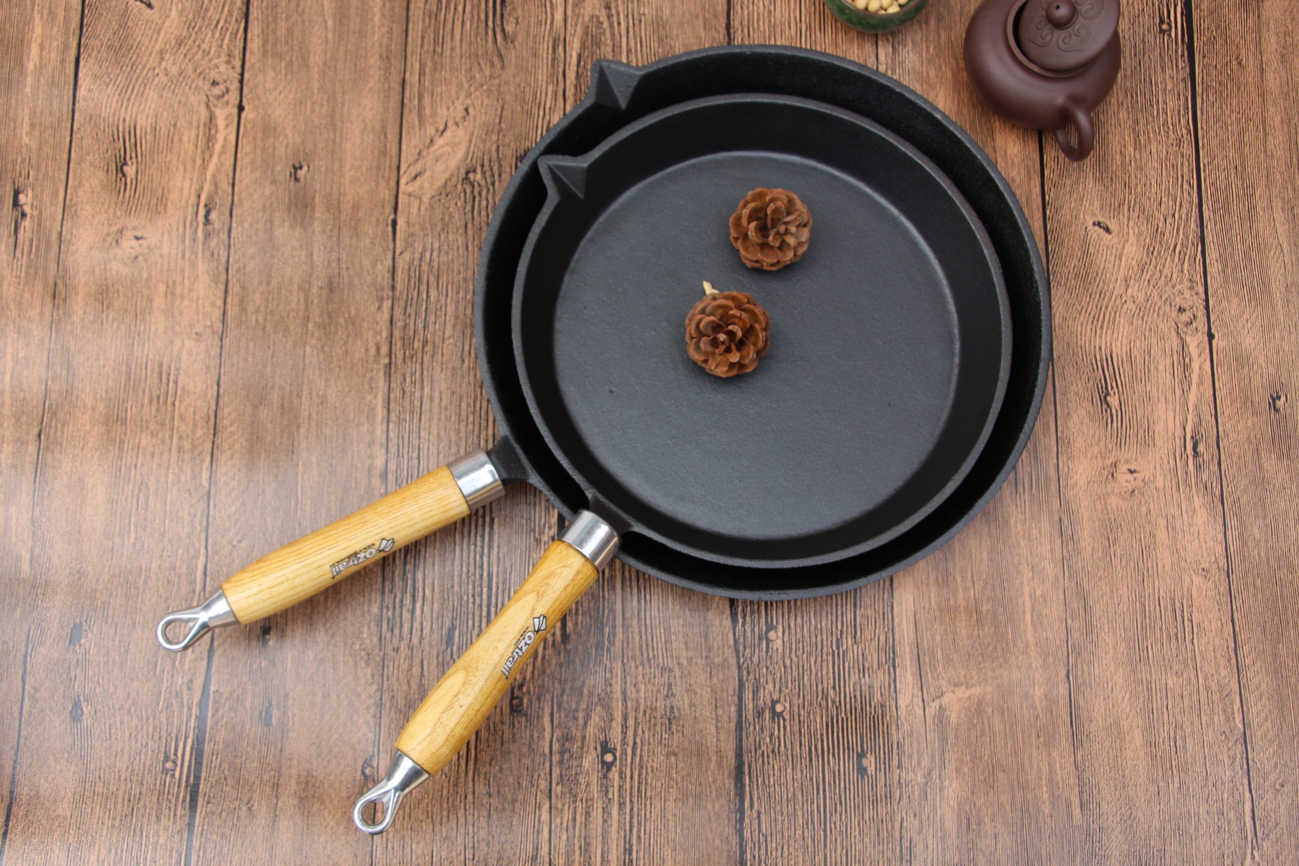 出口煎牛排专用锅铸铁锅商用平底锅加厚煎锅特大号不粘平锅电磁炉