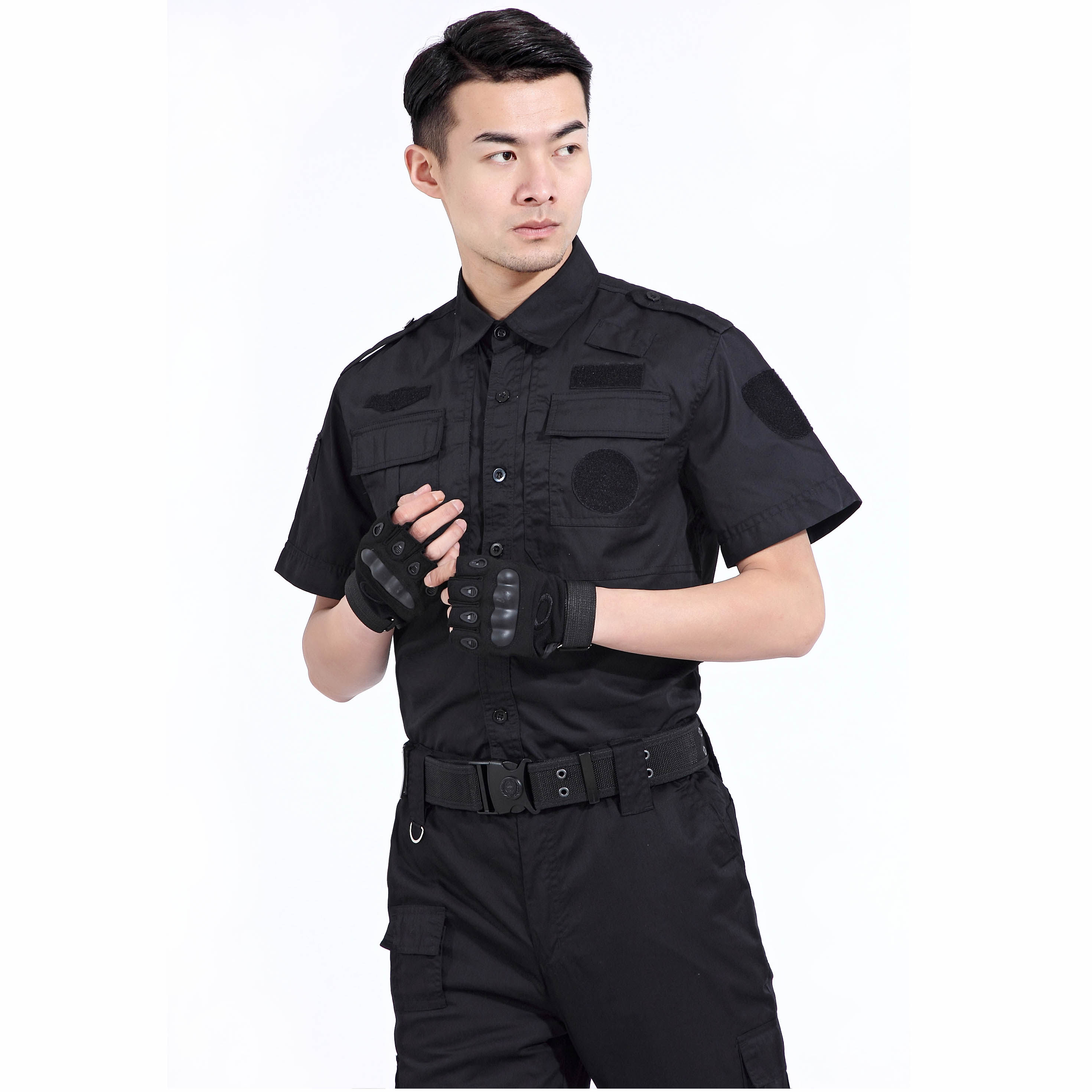 黑色特战服短袖特保服防静电透气作战服夏季训练服套