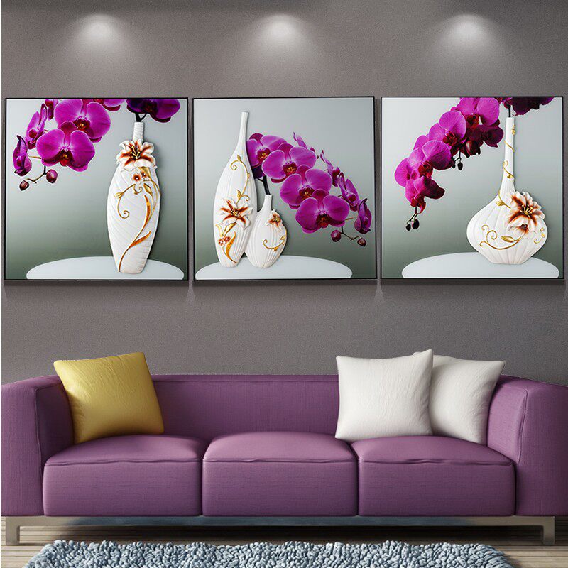 钻石绣 客厅三联画 现代简约