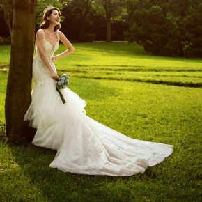 鱼尾 婚纱 拖尾