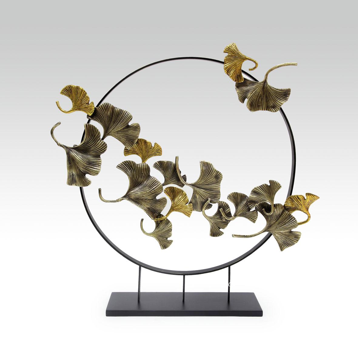 现代新中式雕塑摆件圆形小鸟动物 样板房雕塑摆件客厅玄关装饰品