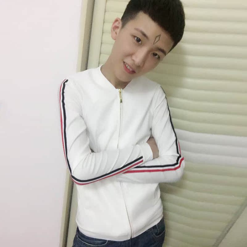 快手红人赵逸轩同款夹克男韩版潮修身青年棒球服社会小伙开衫外套