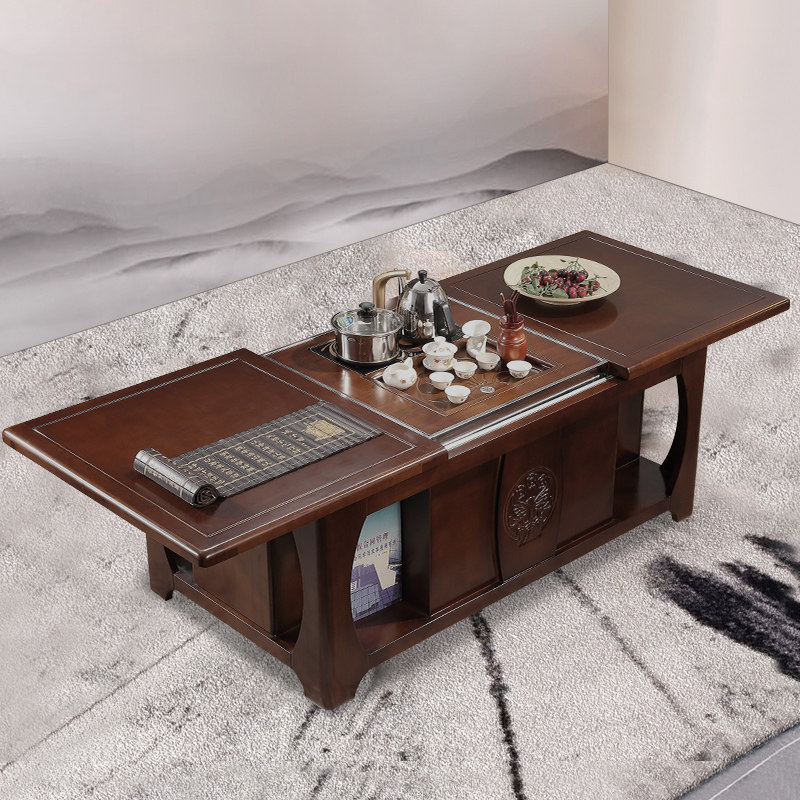 升降式茶几_茶海茶几一体化组合电动升降泡茶带隐藏式多功能功夫茶台