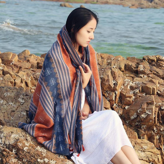 民族风丝巾披肩两用围巾