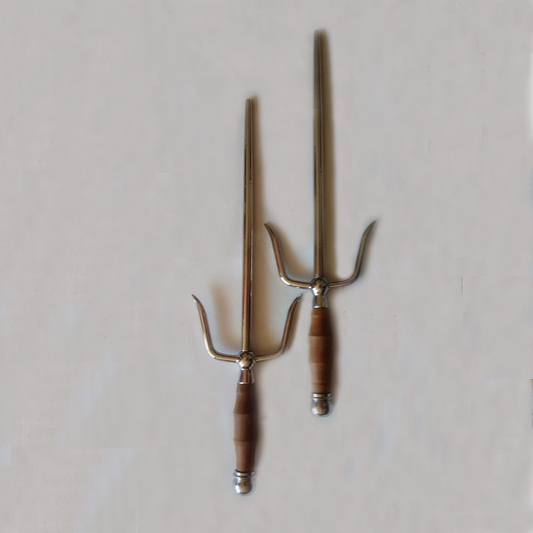 包邮武术叉短叉浪人叉双叉钢叉钢尺忍者神龟三股叉十手不锈钢铁尺