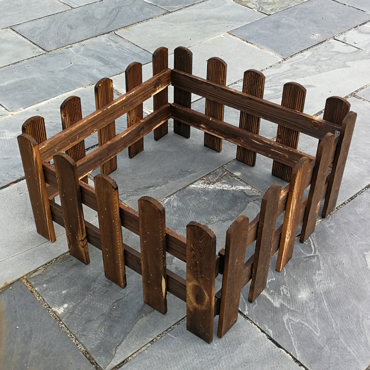 草坪护栏_碳化防腐木栅栏花园户外围栏室内装饰圣诞树实木篱笆草坪