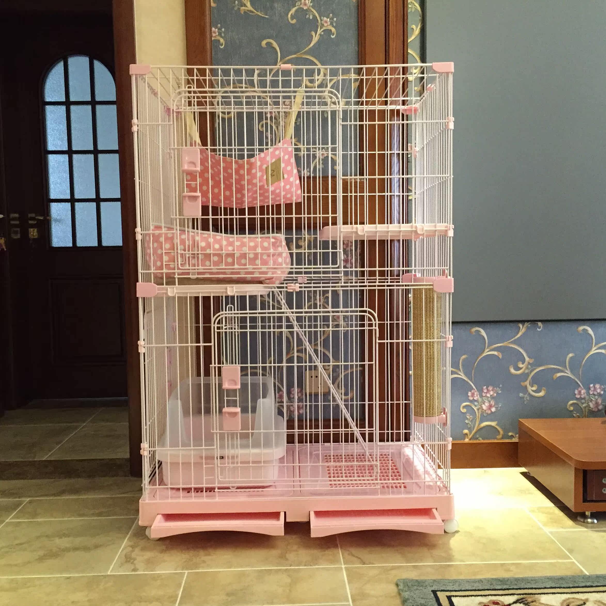 夕家-挪威森林猫笼猫别墅猫咪笼子猫舍双层二三层大号宠物猫笼优惠券