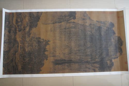 11名家真迹国画山水画古代名画复制品范宽溪山行旅图103206cm